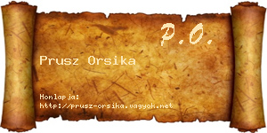 Prusz Orsika névjegykártya